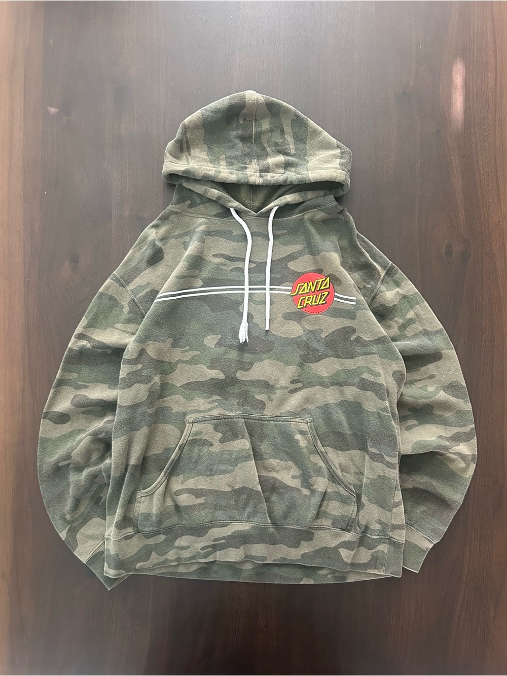 Santa Cruz Skateboards Classic Camo Dot Hoodie Logo Pullover Hoodie Size M